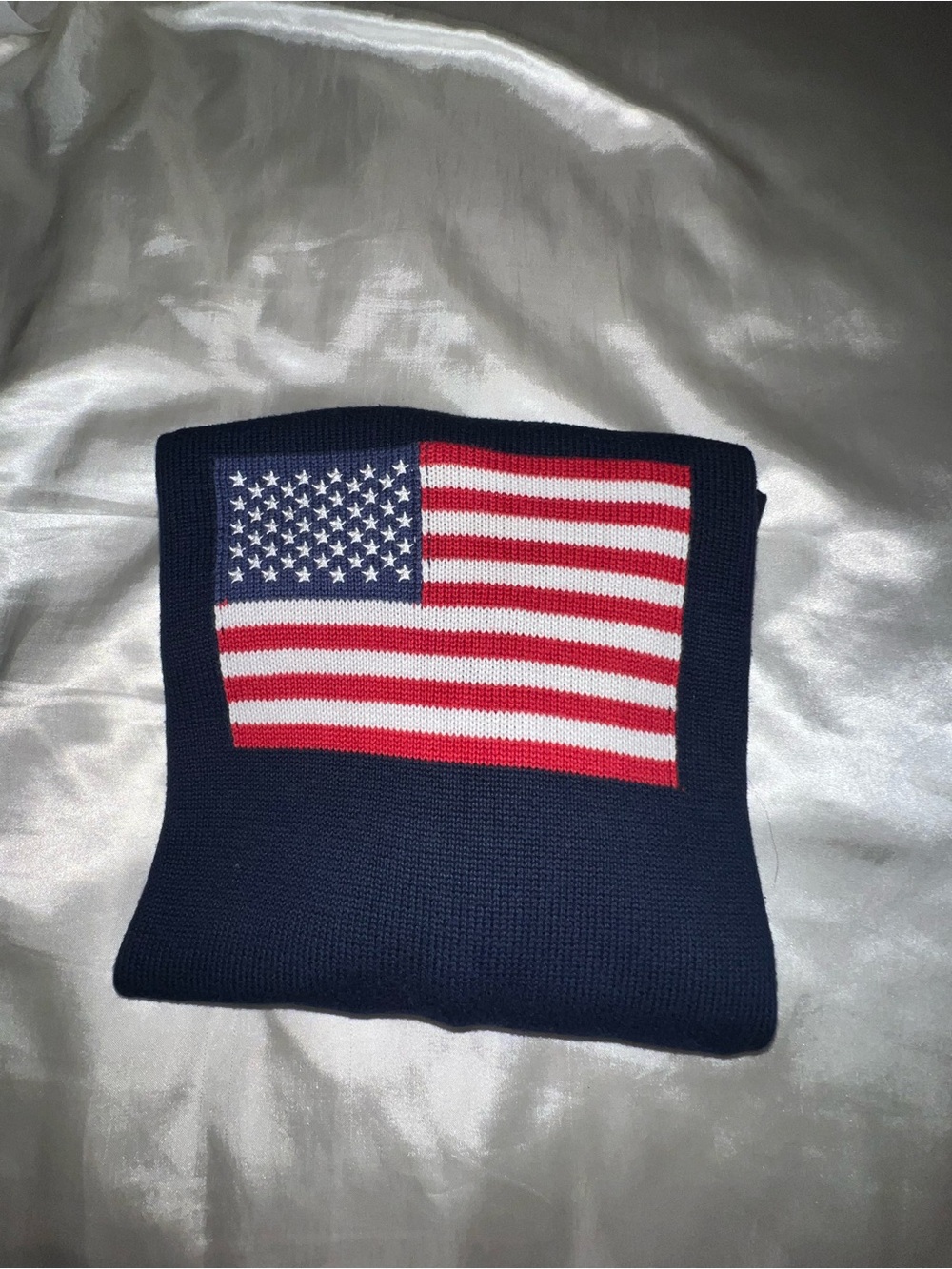 Aeropostale Navy Crewneck Sweater with Flag Graphic